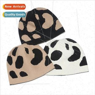 jacquard warm winter ladies cap cow cute new autumn 2022