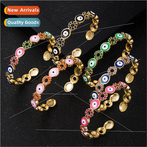 Europe fashion new copper gold-plated oil drop devil eye ope