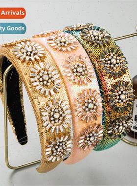 Hair bands new Europe fashion sequins decorated prom catwalk