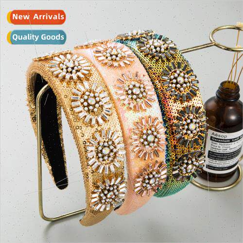 Hair bands new Europe fashion sequins decorated prom catwalk