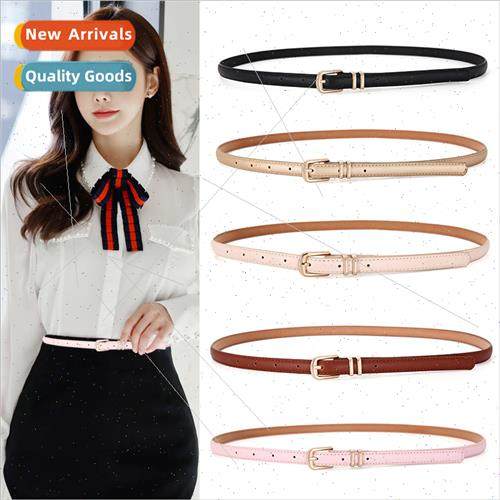 New ladies belt casual dress sweater pin buckle PU thin belt