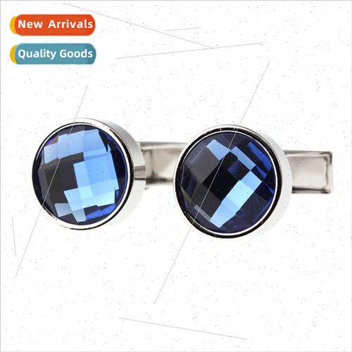 Cufflinks Exquise blue crystal cufflinks Men Women French Sh