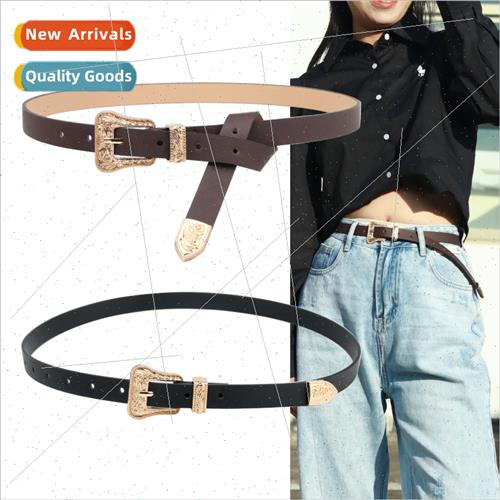 Fashion versatile retro old alloy three-piece women belt met