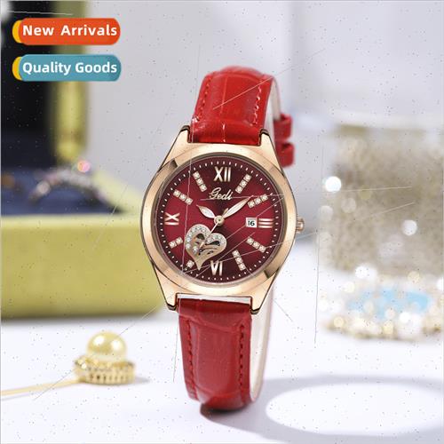 Premium sense calendar wristwatch diamond-set high-value ske