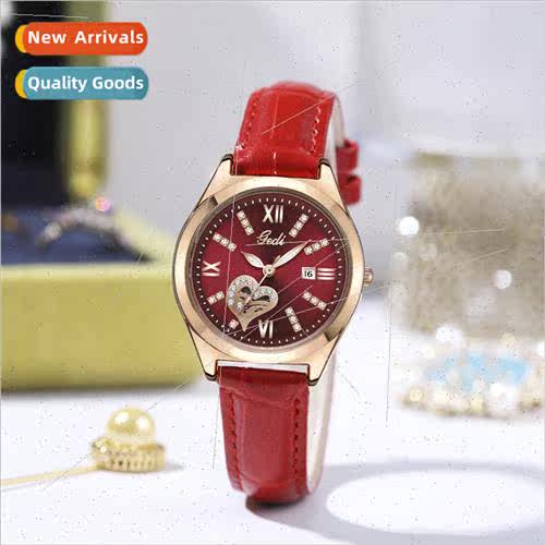 Premium sense calendar wristwatch diamond-set high-value ske