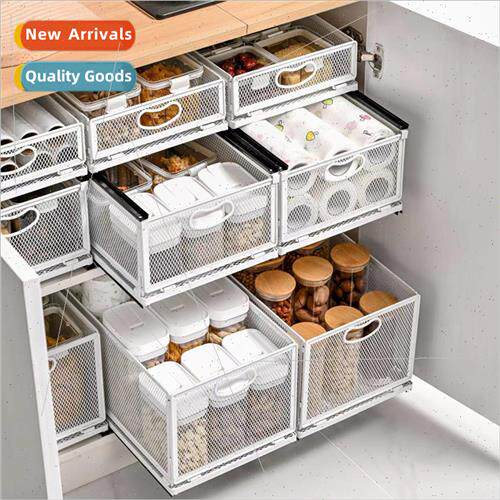 Pull-out Snack Storage Basket Multi-layer Kchen Spice Bottle