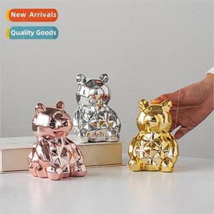ornament bear modern simple creative Ceramic plating cartoon