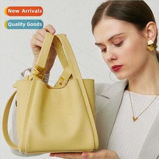 female new vegetable Bucket soft leather basket wome bag