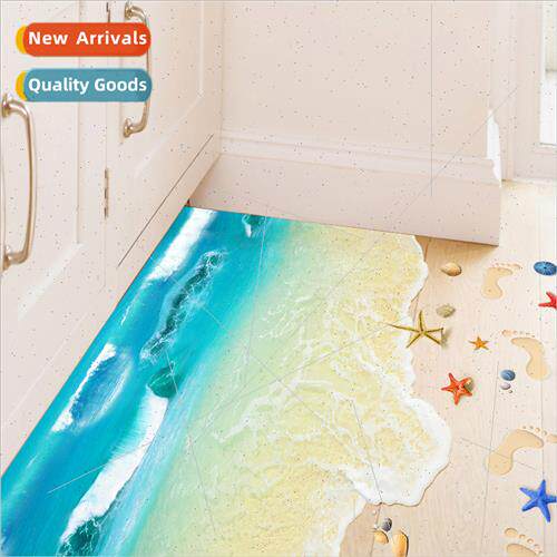 Creative 3D beautiful beach floor stickers kindergarten envi
