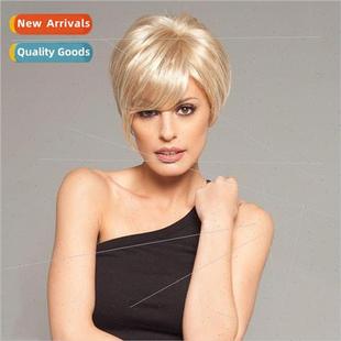 female short head wig fluffy set blonde Europe hair
