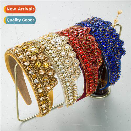 Hair bands new baroque retro crown headband wide edge wind h
