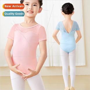Dancewear childrens female short-sleeved girls ballet practi
