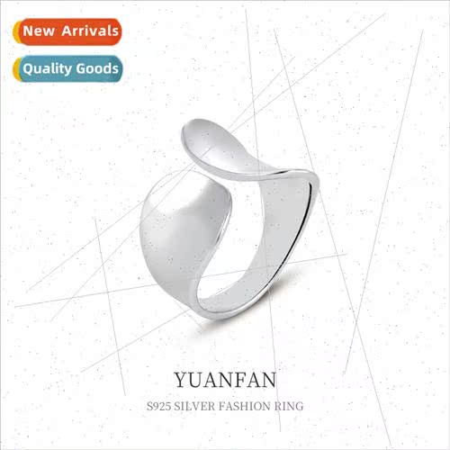 925 silver irregular glossy open ring female Europe cold win