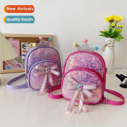 New fashion sequins bow cute girls 适用eign small backpack c