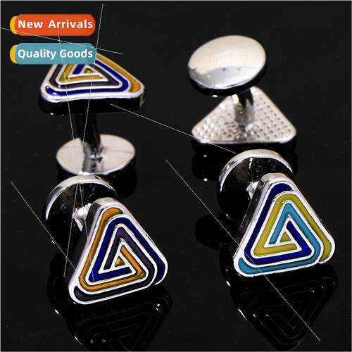 Europe new triangle cufflinks business casual oil drip Frenc