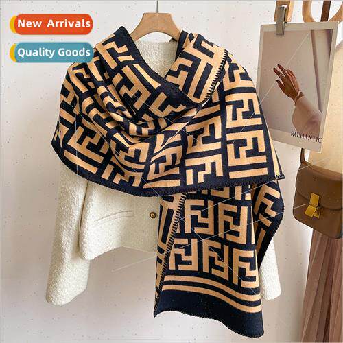 Letter double-sided imation cashmere scarf female winter Eur