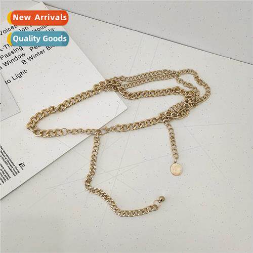 Golden chain Ms. Korea thin waist chain silver metal skirt d