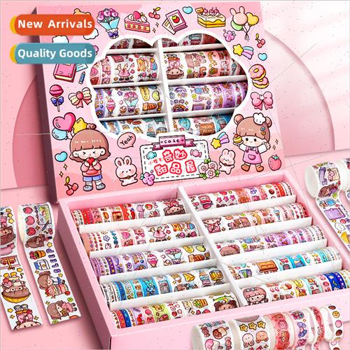100 rolls of tape handbook tape set gift box colorful washi