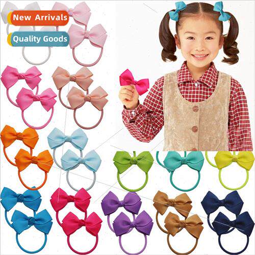 Europe 2inch bow leather band Korean solid color children ha