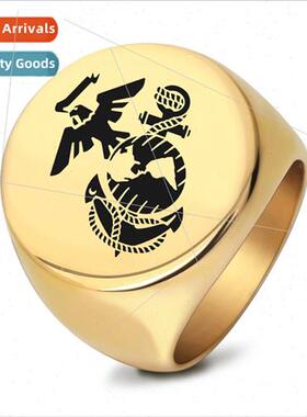 Europunk 22MM stainless steel glossy laser peace dove ring r