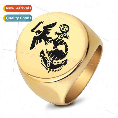 Europunk 22MM stainless steel glossy laser peace dove ring r