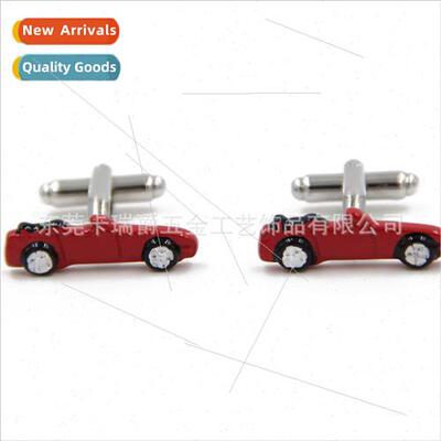 Fun large red high-profile convertible car shape cufflinks c