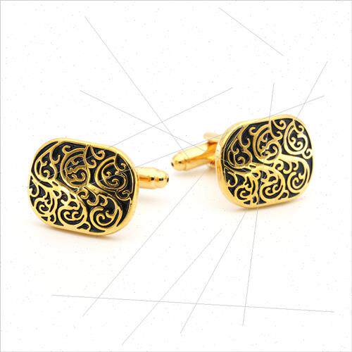 French Shirt Cufflinks Chinese Gold Vintage Pattern Totem Cu
