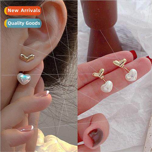 Back hanging mermaid  love pearl earrings 2022 new tide hund