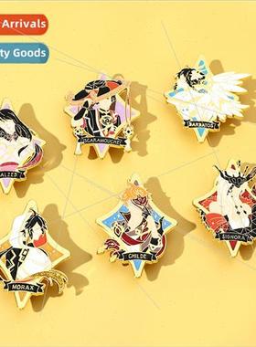 al God Brooch Game  Wendy Zhongli homage metal oil drop badg