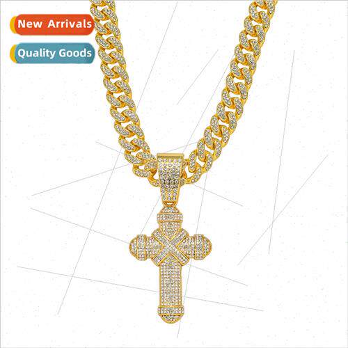 Europe hiphop bundle cross pendant full diamond Cuban chain