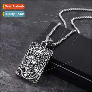 Europe new metal square pendant martial arts saint carved ne