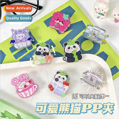 Cartoon panda note holder cute shaped acrylic handbook clip