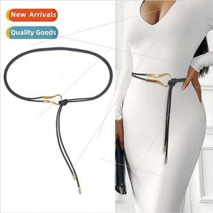 Thin belt hundred buckle swe fashion knot dress Metal female