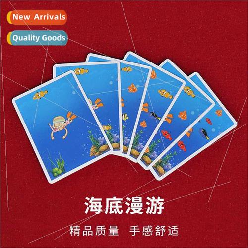 Undersea roaming Counting fish cards Close-up children simpl