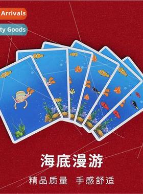Undersea roaming Counting fish cards Close-up children simpl