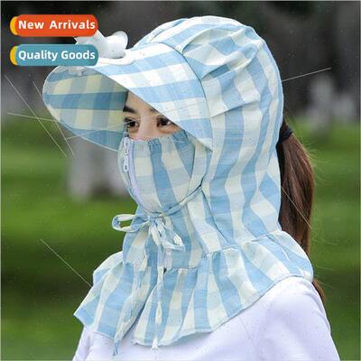 new fall summer sunscreen sun picking tea hat striped face s