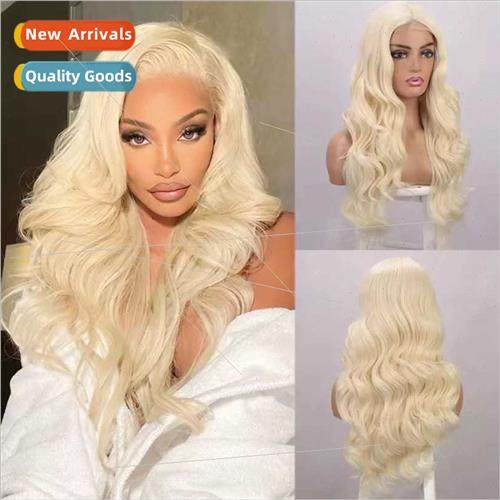 Front Lace Wigs Europe Long Curly Hair ght Blonde Big Wave L