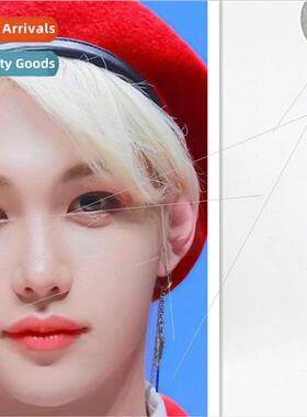 StrayKids Lee Long适用d Felix Earrings Chain Feather Small P