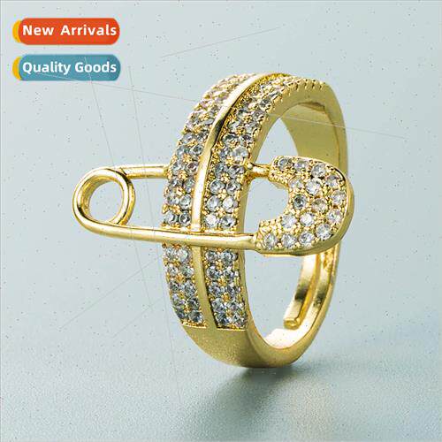 Europe Copper 18K Gold Plated Zirconia Geometric Heart Ring