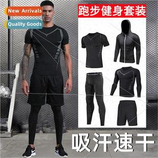 mens quick sports clothing tight gym clothes Fness drying