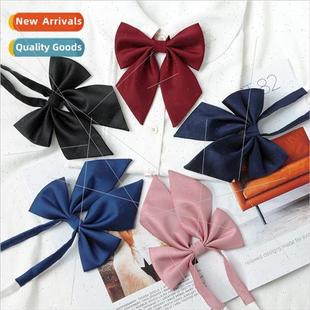 bow color college female tie root feather cyanine solid