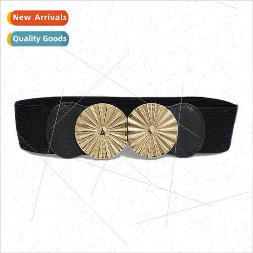 Summer new women belt fashion versatile textured metal round