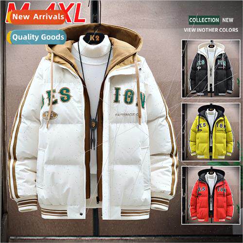 2023 new colorblocking cotton jacket men winter thickened co