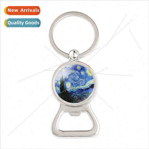 World Famous Painting Pattern Time Gemstone Bottle Opener Ke