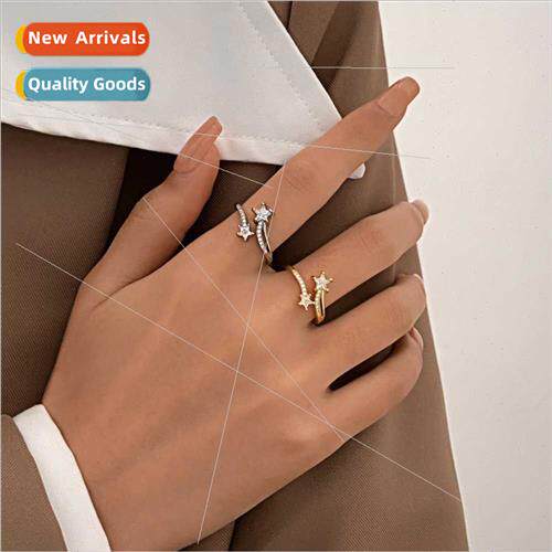 star ring women personalized open ring cold wind zirconia pe