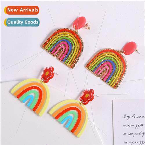 Europe new fashion wild colorful earrings bohemian U-shaped