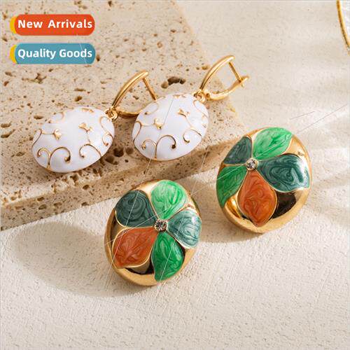 Europe summer earrings female high-level sense alloy oil dro