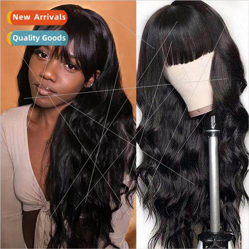 wigs Europe center parted long curly hair African big wave c