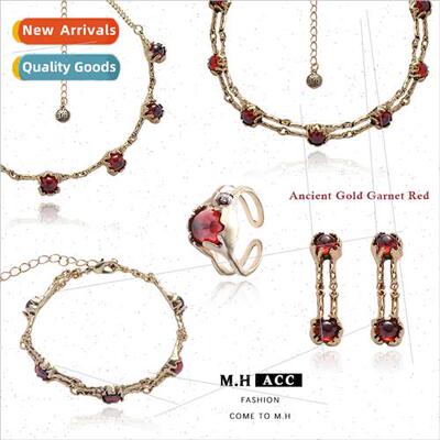 Antique gold hollow earrings female French hundred wh 925 ea