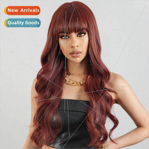 wig bangs 99j long curly hair Europe big wave mechanism chem